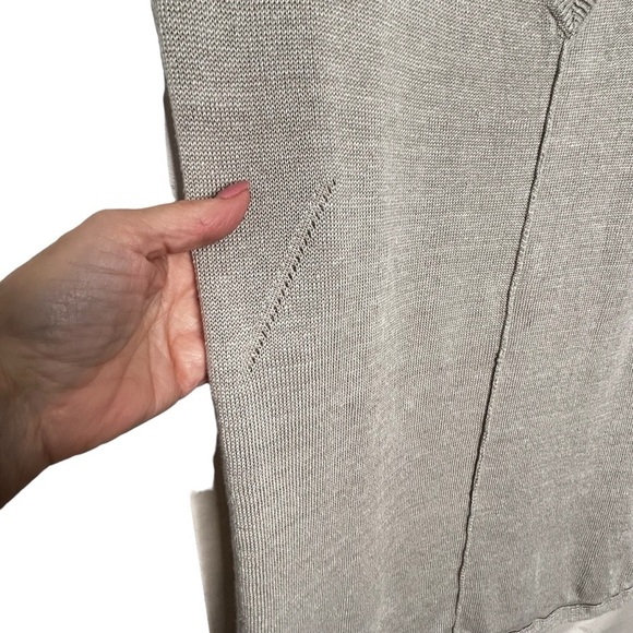 Truly by Part Two 100% nubby Linen Knit V-Neck Sleeveless Tunic Top L - Picture 9 of 14